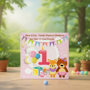 Tarjetas de Felicitación de Osos y Zorros, Papelería con Temática de Juguetes para Niños y Amigos - Product Image 3
