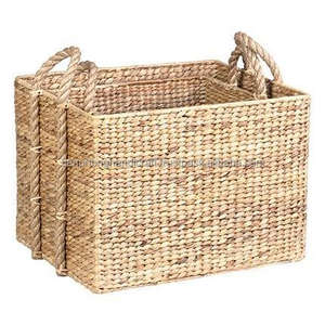 Wholesale Vietnamse Natural Water Hyacinth Seagrass Woven <b>Laundry</b> <b>Basket</b> Storage <b>Basket</b> - Product Image 3