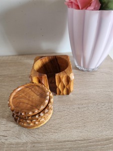 Sous-verre en bois à découper, design décoratif pour table, article de vaisselle en bois, sous-verre à thé fait maison - Product Image 5