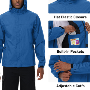 Veste coupe-vent pour homme avec poche zippée, rangement sécurisé, manteau de sport, fermeture éclair discrète, vêtement d'extérieur technique performant - Product Image 4