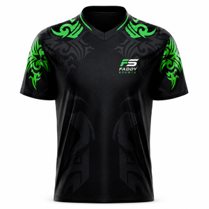 เสื้อแข่งอีสปอร์ตแบบซับลิเมชั่นสั่งทำพิเศษ ระบายอากาศได้ดี เสื้อทีมเกมมิ่งระดับโปรสำหรับผู้ชาย แห้งเร็ว คอวี ชุดกีฬาสำหรับการแข่งขัน - Product Image 2