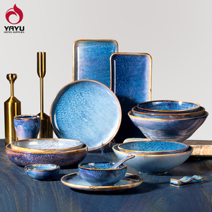 YAYU - Vajilla de Porcelana de Alta Calidad OEM ODM, Estilo Occidental, Hecha <span class=keywords><strong>a</strong></span> <span class=keywords><strong>Mano</strong></span>, Platos Coloridos Esmaltados para Restaurante, Juego de Vajilla - Product Image 1