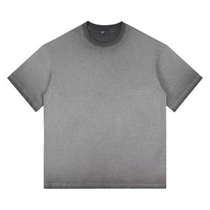 T-shirt en coton lavé pour homme, décontracté, manches courtes, col rond, style vintage, basique et tendance - Product Image 1