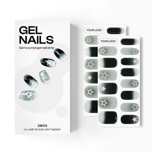 Uñas de Gel Semi Curadas de Calidad Profesional Coreanas 100% Reales, Veganas, Libres de Crueldad, No Tóxicas, Manicura al por Mayor, Certificadas, 28 Piezas - Product Image 1