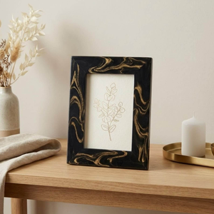 Cadre photo rectangulaire vertical en résine fait main, style marbre naturel, léger, pour impression personnalisée - Product Image 3