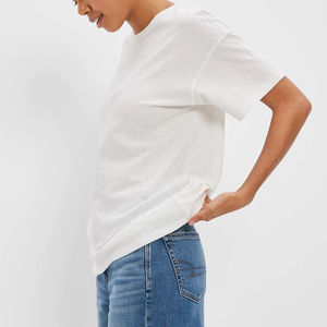 Camiseta transpirable de alta calidad para mujer, con bordado personalizado, impresión de logotipo, algodón, informal, tejida, de alta calidad, con gráfico simple. - Product Image 2