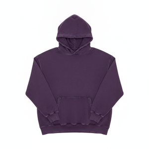 Sudadera con Capucha Morada para Hombre, Corte Regular, Felpa de Algodón, Color Sólido Informal, Diseño con Bolsillos, Ropa de Otoño - Product Image 1