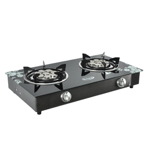 Gas <b>Stove</b> with 2 Turbo Burners Aluminum and Cast Iron Surfaces Metal Knobs (GL-702T) - Product Image 3