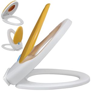 Tapa de Inodoro con Cierre Suave Blanca y Amarilla para Adultos y Niños - Product Image 3