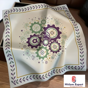 ผ้าพันคอไหมพิมพ์ลายดีไซน์สั่งทำพิเศษ ผ้าคลุมศีรษะแฟชั่น ผ้าพันคอสี่เหลี่ยม ผ้าคลุมไหล่ คอลเลคชั่นขายส่ง - Product Image 4