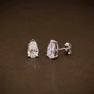 Pendientes de Diamantes Modernos de Oro Blanco de 9K con Baño de Rodio de la Mejor Calidad para Mujer, Certificados por IGI, Joyería Fina, Exportación Mundial OEM - Product Image 4