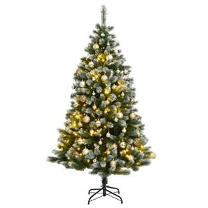 Sapin de Noël Artificiel Articulé avec 300 LED et Ensemble de Boules 210 cm Décorations Festives - Product Image 1