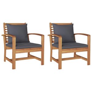 Sedie da Giardino in Teak 25.59 X 23.62 X 30.12 Pollici, Arredamento da Esterno Durevole, Stile Contemporaneo, per Uso su Pavimenti Duri - Product Image 2