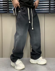 Washed Vintage Baggy Pants Men Sport Casual Straight Sweatpants Male Elastic waist Y2k Wide leg Oversize <b>Trousers</b> - Product Image 6