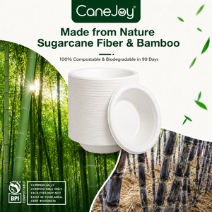 Tazón de Bagazo Canejoy Ecológico, Compostable, Desechable, Apto para Microondas, Apto para Congelador, Resistente al Calor, de Alta Resistencia, para Llevar Arroz - Product Image 5