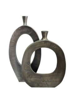 Florero Moderno Clásico de Metal Oscuro - Decoración Colgante y de Mesa Dorada, Estilo Minimalista Artístico Contemporáneo para el Hogar - Product Image 3