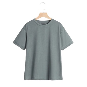 Camiseta de Hombre al por Mayor, Manga Corta, Diseño Personalizado, Color Liso, Estilo Hombro Caído, 100% Algodón, Camiseta para Niños - Product Image 1