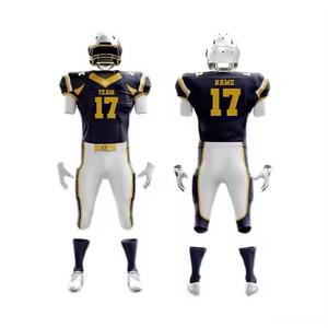 Custom Sublimated American Football Jersey <b>Men's</b> Short Sleeve V-Neck Moisture Wicking 100% Polyester Team Number Printed - Product Image 1