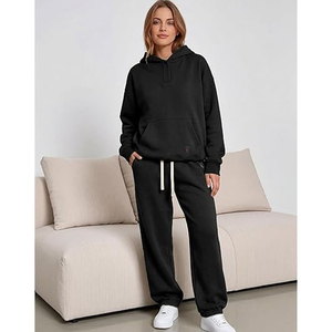 Women OEM <b>Plain</b> <b>Tracksuit</b> Soft Fleece Hoodie and Jogger Pants Set - Product Image 5