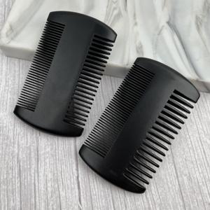 Wholesale Custom Logo Anti Static Pear Wood Black Beard Pocket Lice <b>Comb</b> Classic Portable <b>Wide</b> Fine Tooth Travel Friendly Salon - Product Image 6