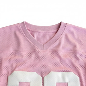 Maillot de sport personnalisé pour femme, coupe courte et oversize, style football américain, t-shirt en maille ample à col en V, t-shirts unisexes en maille, streetwear personnalisé - Product Image 5