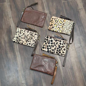 2025 meilleure vente imprimé Animal en cuir de vachette véritable gland bracelet pochette sac à main petite pochette élégant Western patchs portefeuilles - Product Image 5