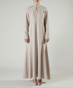 2026Elegant Women's Dubai Abaya Style Maxi Full Dress With Mandarin Collar & Keyhole Traditional <b>Islamic</b> <b>Clothing</b> and Accessory - Product Image 2
