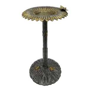 Bain d'oiseaux solaire en verre avec motif de paon et plumes colorées, éclairé, pour jardin extérieur, mangeoire pour oiseaux sauvages, décoration paysagère - Product Image 4