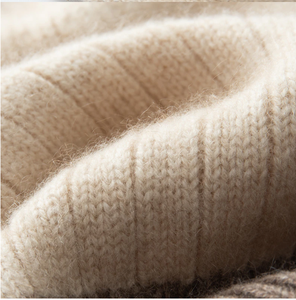 Customizable <b>Wool</b> Rib Knit Two Tone Cuffed Beanie Soft Warm Stretch Winter Hat Custom Logo Factory Price Wholesale - Product Image 6