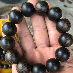 Pulsera Clásica Unisex de Cuentas de Madera Negra de 8mm-18mm, Accesorio de Meditación - Product Image 1