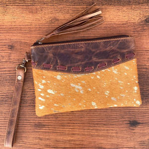 Nouvel arrivage de pochette à fermeture éclair multifonctionnelle pour femmes en cuir véritable métallisé pour cartes de vachette portefeuille pour femmes - Product Image 3