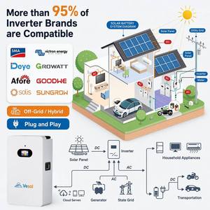 Batterie solaire LiFePO4 murale 5kWh 10kWh 15kWh 16kWh 5kW 51.2V 100Ah 200Ah 300Ah 314Ah Lithium-ion pour une meilleure énergie domestique - Product Image 4