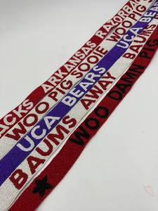 Bud Walton - Correa de guitarra con cuentas - Correa Razorback - Correa Arkansas con cuentas - Bolsa para el día del partido - Día del partido universitario - Razorbacks - Stad - Product Image 2