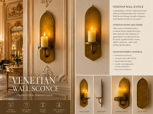 Opulent Venetian Baroque <b>Wall</b> <b>Sconce</b> Designer Luxury <b>Wall</b> <b>Lighting</b> Fixture with Detailed Mirror Craftsmanship, Decorative Brass - Product Image 3