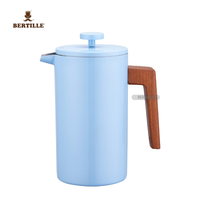 Presse française BERTILLE couleur de Macaron peinture manche en bois Double couche acier inoxydable café presse française