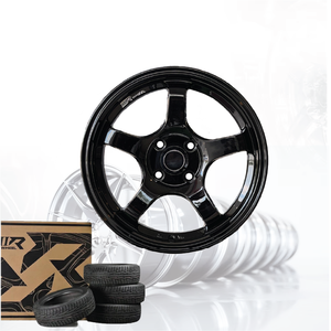 ล้อรถยนต์อลูมิเนียมอัลลอย 3R สีดำเงา JDM ขนาด 15 นิ้ว 4 รู 100 04115-V17 - Product Image 2