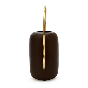 Brown Brass Watering Can With <b>Gold</b> Handle For Gardening Durable Painted Finish - Product Image 4