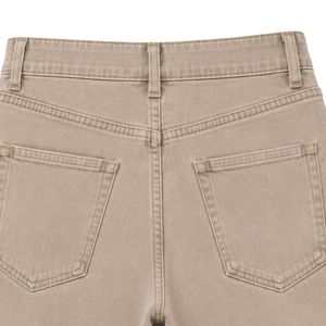 Pantalones Cortos de Mezclilla para Hombre, Color Beige Arena, Casuales, de Verano, de Algodón, Corte Recto, Bordados, con Logotipo Personalizado, OEM, Venta al Por Mayor - Product Image 3