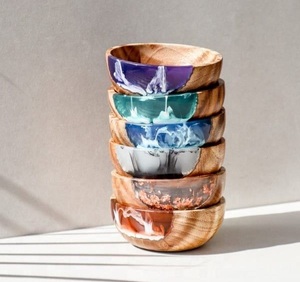 Natural Wood <b>Epoxy</b> Resin Eco-Friendly Handmade Modern Bowls Resin Inlay Food Serving Gifting Decorative Bowl - Product Image 6