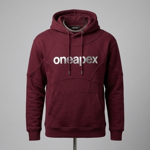 <b>Mens</b> <b>Burgundy</b> Fleece <b>Hoodie</b> Custom Logo Pullover Sweatshirt Casual Streetwear Hooded Sweatshirt Wholesale Clothing - Product Image 1