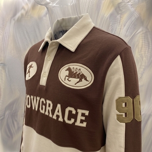เสื้อรักบี้แขนยาว Snowgrace ปักโลโก้ คอปกพับได้ ทรงปกติ เสื้อผ้าสำหรับผู้ใหญ่แบบยูนิเซ็กส์ - Product Image 6