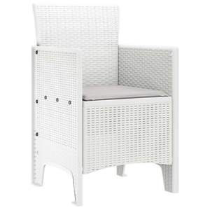Ensemble de 4 chaises de jardin en polypropylène blanc, dimensions 20,87 x 19,29 x 33,46 pouces - Product Image 4