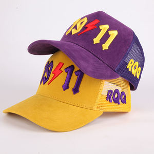 Gorra Trucker de 5 Paneles con Bordado 3D y Malla de Mezclilla, Gorra Personalizada de Gamuza Desgastada - Product Image 6