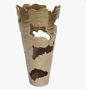 Beautiful <b>Marvelous</b> Design Flower Pot Vase In Aluminium Gold Color Artificial Flowers Vase For Wedding Decor Accessories - Product Image 1