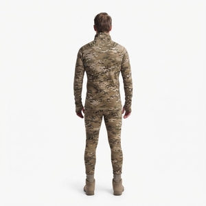 Ensemble de sous-vêtements de chasse en polaire gaufrée épaisse personnalisée, motif camouflage sublimé, 100 % polyester, haut et bas thermiques pour l'hiver - Product Image 2