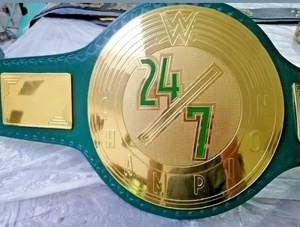 Cinturón de Campeón Personalizado 24/7, Placas de Latón de 2 mm, Color Verde Claro, Cinturón de Lucha Libre - Product Image 2