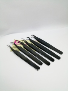 Pinces à cils pour extensions de cils, marque privée, qualité supérieure, pointe en fibre, pour volume russe, ensemble de pinces à cils - Product Image 4