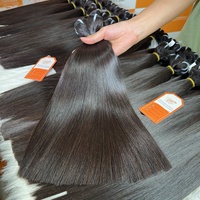 Cabello Humano Natural Liso de Primera Calidad, Color Natural, Sedoso, Vietnamita, de un Solo Donante, Virgen, con Doble Trama a Máquina