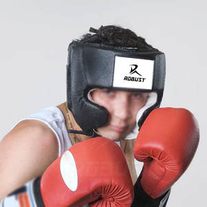 Protège-têtes de boxe en cuir, design simple, réglables, respirants, protecteurs, faciles à porter pour la boxe et les sports - Product Image 2