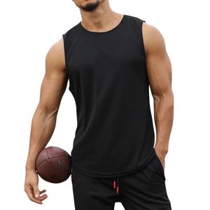 Camiseta sin mangas para hombre, color negro sólido, de algodón, cuello redondo, camiseta muscular, camiseta interior, para gimnasio, fitness, entrenamiento, chaleco deportivo - Product Image 1